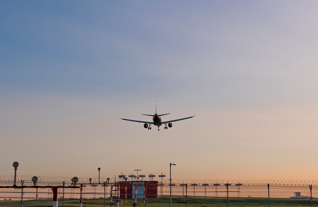 Airplane Approaching Airport Landing